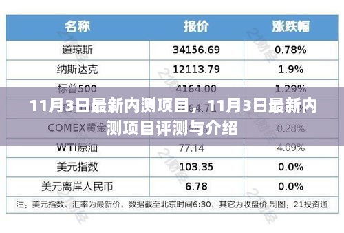 11月3日最新内测项目评测与介绍