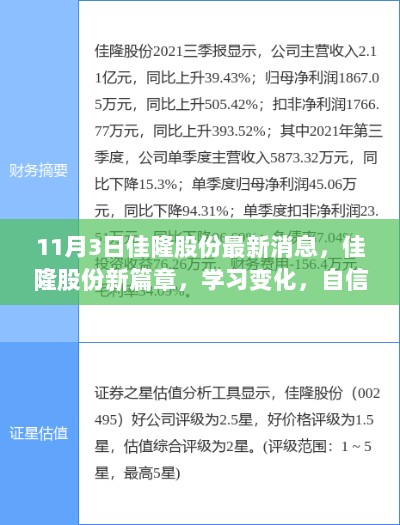 佳隆股份新篇章，学习变化，自信成就未来