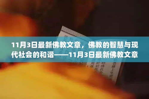 11月3日佛教智慧解读，佛教的和谐之道与现代社会