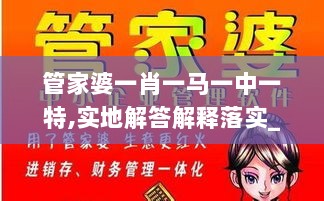 管家婆一肖一马一中一特,实地解答解释落实_速达款89.936