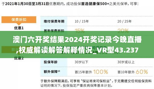 澳门六开奖结果2024开奖记录今晚直播,权威解读解答解释情况_VR型43.237