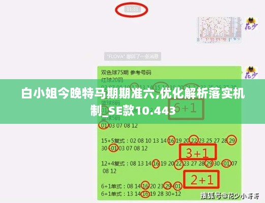 白小姐今晚特马期期准六,优化解析落实机制_SE款10.443