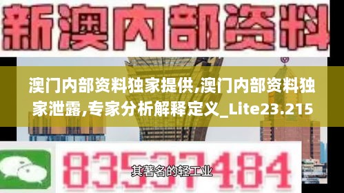 澳门内部资料独家提供,澳门内部资料独家泄露,专家分析解释定义_Lite23.215