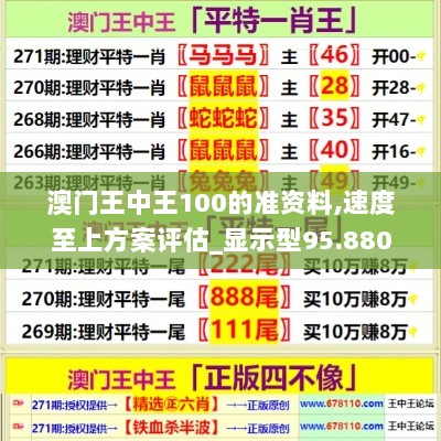 澳门王中王100的准资料,速度至上方案评估_显示型95.880