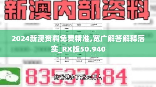 2024新澳资料免费精准,宽广解答解释落实_RX版50.940