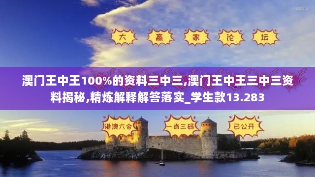 澳门王中王100%的资料三中三,澳门王中王三中三资料揭秘,精炼解释解答落实_学生款13.283