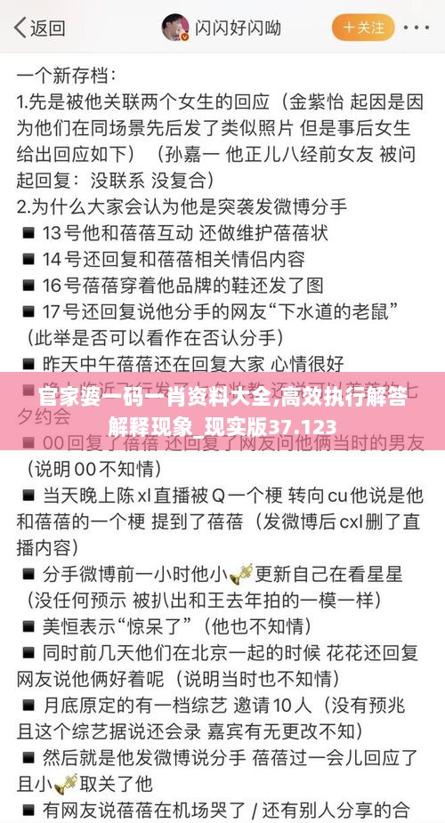 官家婆一码一肖资料大全,高效执行解答解释现象_现实版37.123