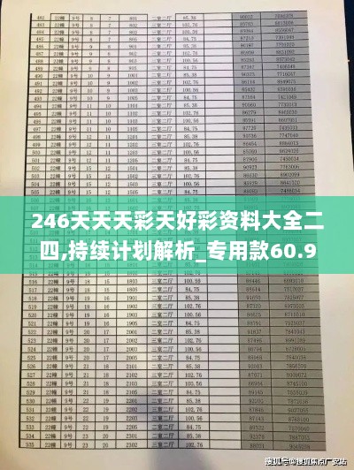 246天天天彩天好彩资料大全二四,持续计划解析_专用款60.923