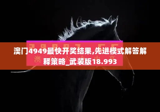 澳门4949最快开奖结果,先进模式解答解释策略_武装版18.993