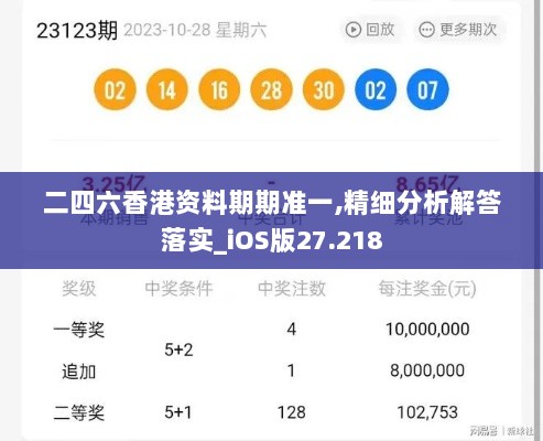 二四六香港资料期期准一,精细分析解答落实_iOS版27.218