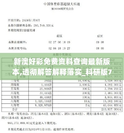 新澳好彩免费资料查询最新版本,透彻解答解释落实_科研版77.400