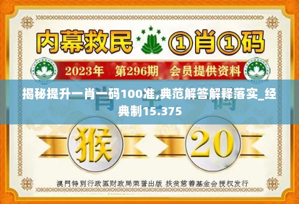 揭秘提升一肖一码100准,典范解答解释落实_经典制15.375