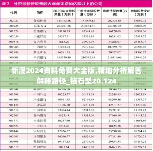 新澳2024资料免费大全版,精细分析解答解释路径_钻石型20.124