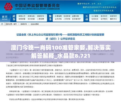 澳门今晚一肖码100准管家娶,解决落实解答解释_水晶款8.721