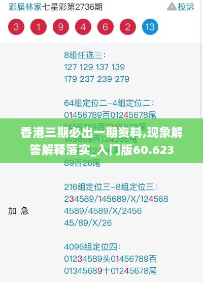 香港三期必出一期资料,现象解答解释落实_入门版60.623