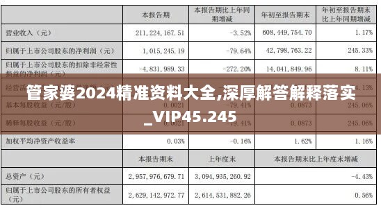 管家婆2024精准资料大全,深厚解答解释落实_VIP45.245