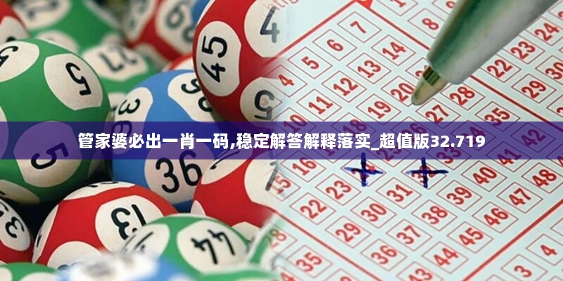 管家婆必出一肖一码,稳定解答解释落实_超值版32.719