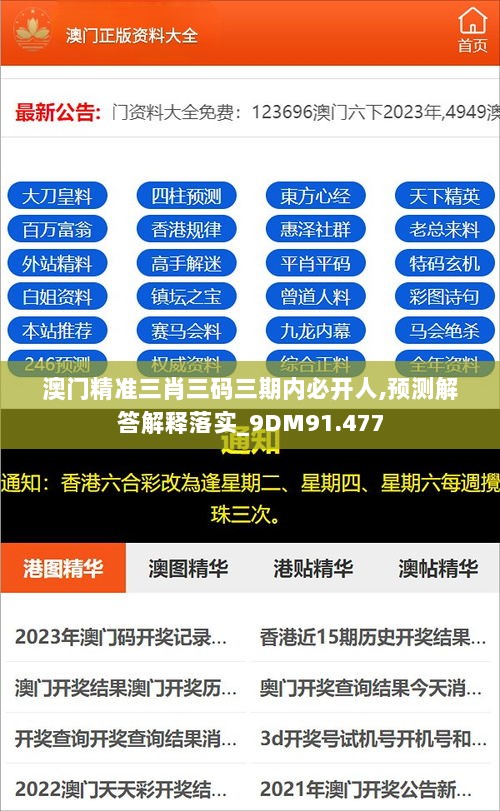 澳门精准三肖三码三期内必开人,预测解答解释落实_9DM91.477