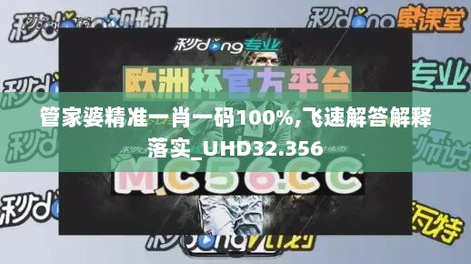 管家婆精准一肖一码100%,飞速解答解释落实_UHD32.356