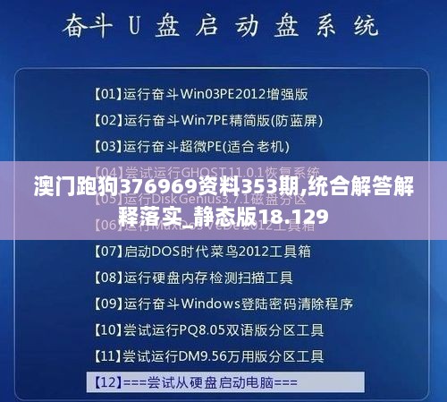 澳门跑狗376969资料353期,统合解答解释落实_静态版18.129