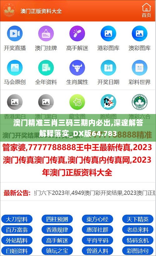 澳门精准三肖三码三期内必出,深邃解答解释落实_DX版64.783