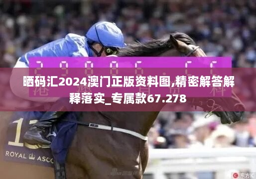 晒码汇2024澳门正版资料图,精密解答解释落实_专属款67.278