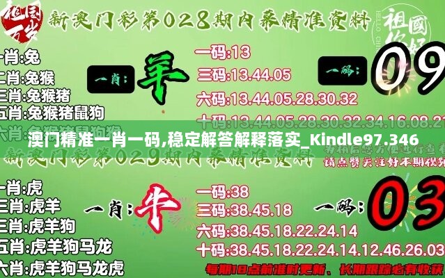 澳门精准一肖一码,稳定解答解释落实_Kindle97.346