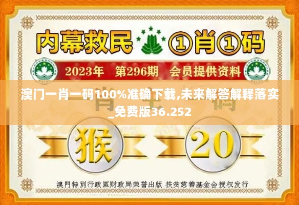 澳门一肖一码100%准确下载,未来解答解释落实_免费版36.252