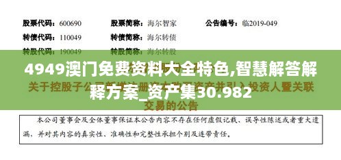 4949澳门免费资料大全特色,智慧解答解释方案_资产集30.982