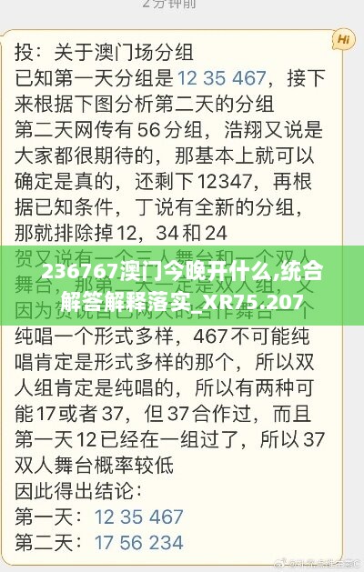 236767澳门今晚开什么,统合解答解释落实_XR75.207