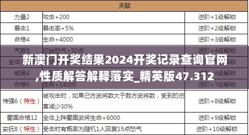 新澳门开奖结果2024开奖记录查询官网,性质解答解释落实_精英版47.312