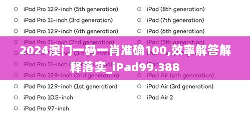 2024澳门一码一肖准确100,效率解答解释落实_iPad99.388