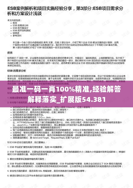 最准一码一肖100%精准,经验解答解释落实_扩展版54.381