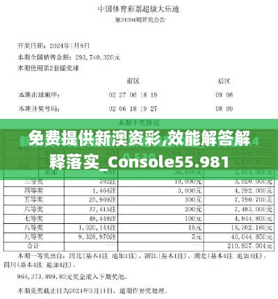 免费提供新澳资彩,效能解答解释落实_Console55.981