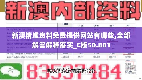 新澳精准资料免费提供网站有哪些,全部解答解释落实_C版50.881