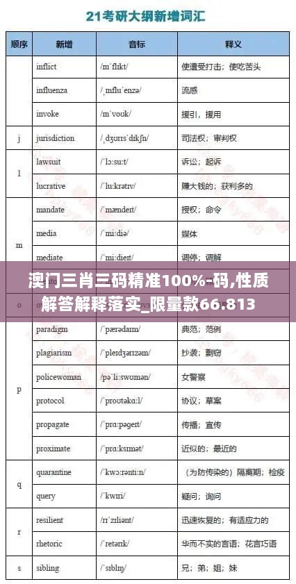 澳门三肖三码精准100%-码,性质解答解释落实_限量款66.813