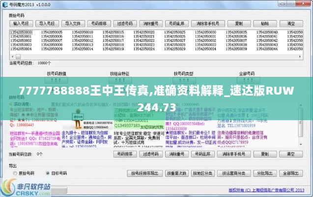7777788888王中王传真,准确资料解释_速达版RUW244.73