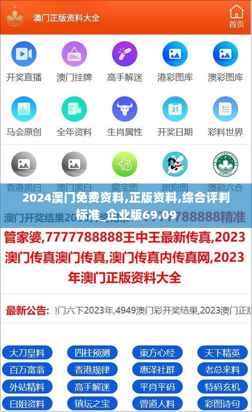 2024澳门免费资料,正版资料,综合评判标准_企业版69.09