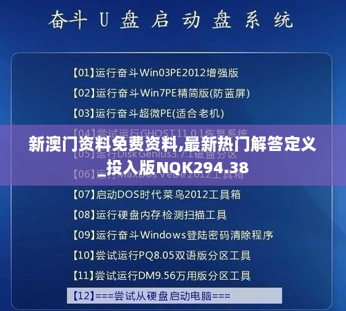 新澳门资料免费资料,最新热门解答定义_投入版NQK294.38