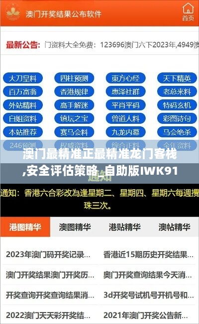 澳门最精准正最精准龙门客栈,安全评估策略_自助版IWK911.57