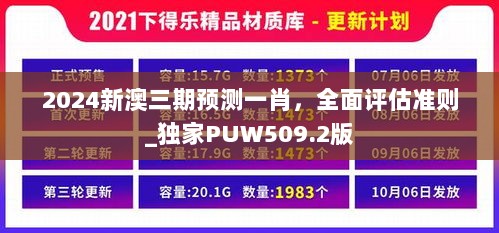 2024新澳三期预测一肖，全面评估准则_独家PUW509.2版