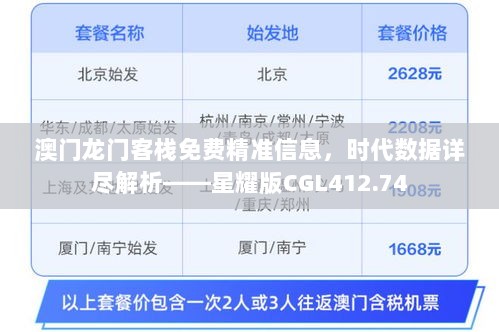 澳门龙门客栈免费精准信息，时代数据详尽解析——星耀版CGL412.74