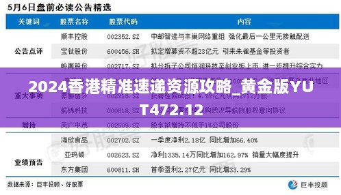 2024香港精准速递资源攻略_黄金版YUT472.12