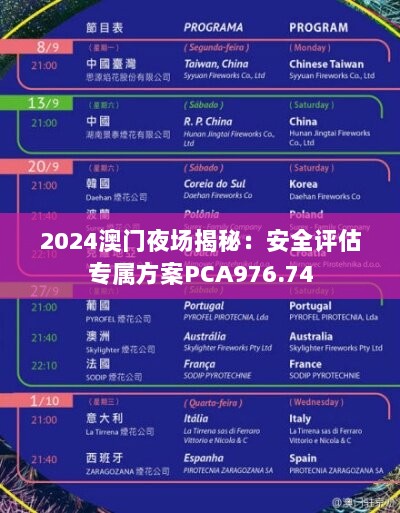 2024澳门夜场揭秘：安全评估专属方案PCA976.74