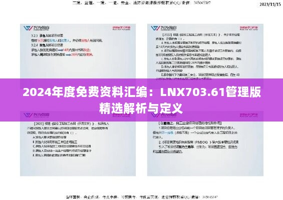 2024年度免费资料汇编：LNX703.61管理版精选解析与定义