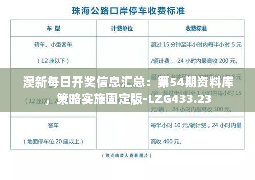 澳新每日开奖信息汇总：第54期资料库，策略实施固定版-LZG433.23