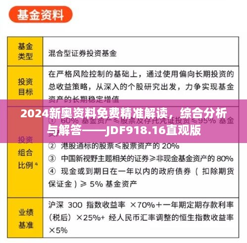 2024新奥资料免费精准解读，综合分析与解答——JDF918.16直观版