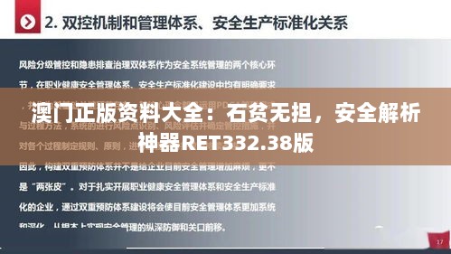 澳门正版资料大全：石贫无担，安全解析神器RET332.38版