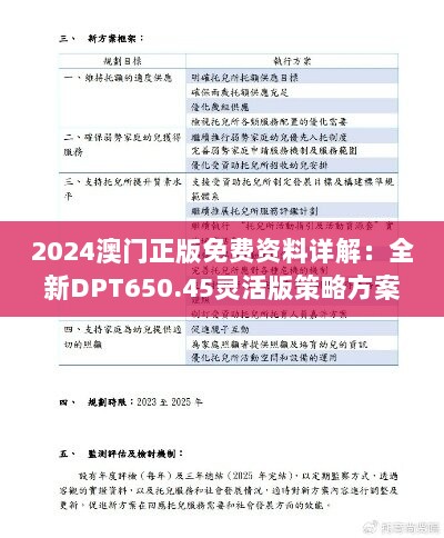 2024澳门正版免费资料详解：全新DPT650.45灵活版策略方案