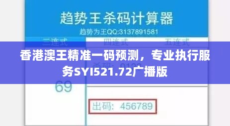 香港澳王精准一码预测，专业执行服务SYI521.72广播版